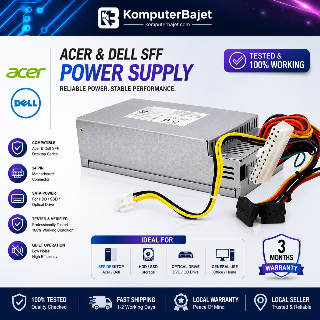 แหล่งจ่ายไฟ Acer Veriton & Dell 3647 660s Vostro 270 270s D06S D09S SFF