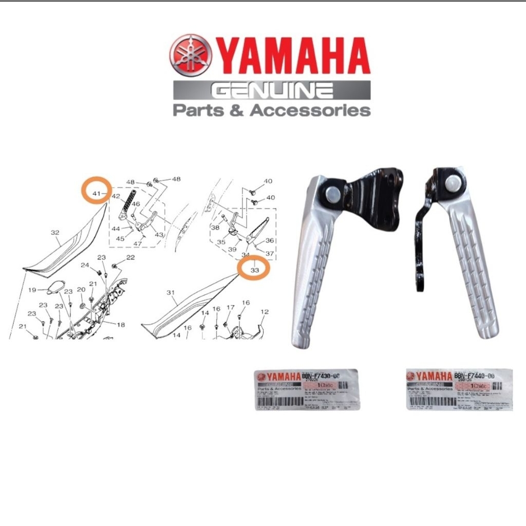 NVX155 V1/V2 NVX155 V3 FOOTREST REAR YAMAHA