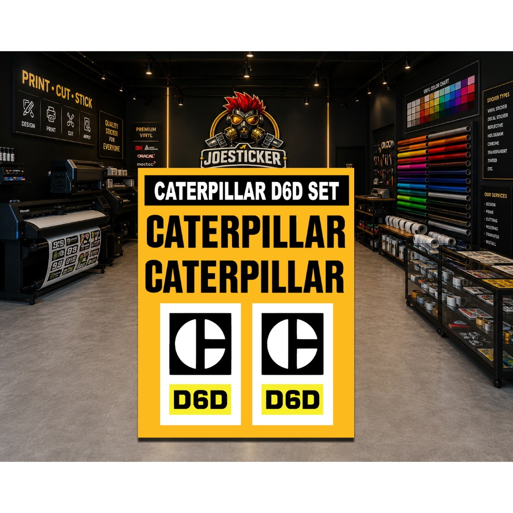 สติ๊กเกอร์ CATERPILLAR D6D SEPASANG 1PAIR LOGO + 1PAIR TULISAN
