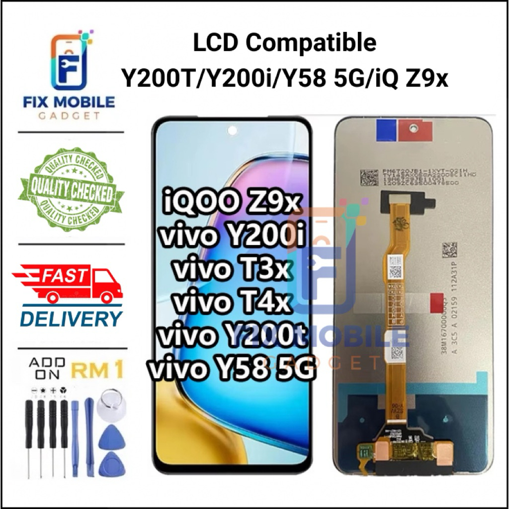 LCD สําหรับ Vivo Y200t / Y200i / Y58 5G / Z9x เกรดคุณภาพสูง LCD Touch Screen [Fix Mobile Gadget]