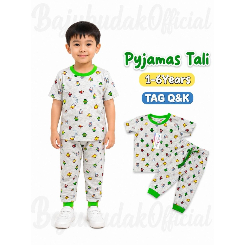 1Y-6Y ️Q&K ️SUPERMARVEL ️ KANGAROO POCKET COTTON PAJAMAS PYJAMAS BOY SHORT SLEEVE ADJUSTABLE LONG PA
