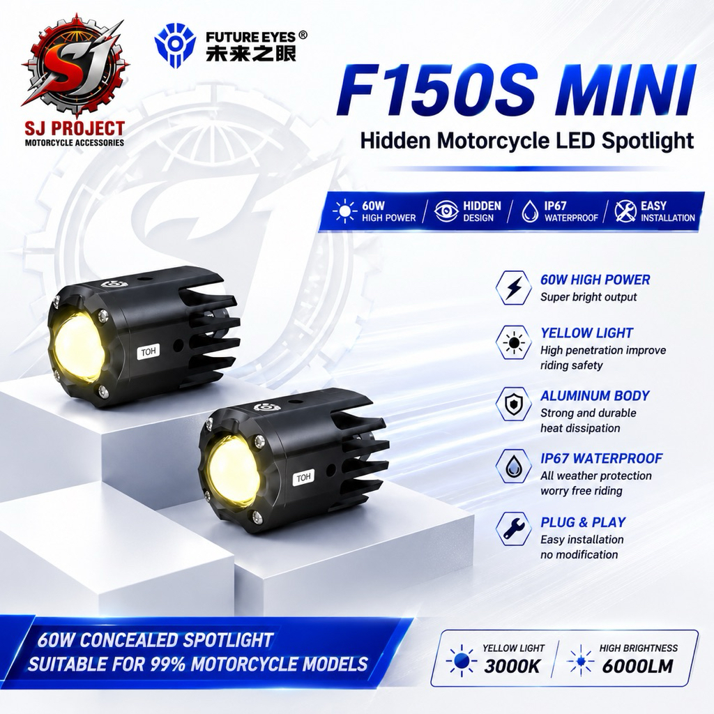 FUTURE EYES Spotlight F150S MINI ไฟหน้า Spot Light รถจักรยานยนต์ Touring LED มอเตอร์กันน้ํา