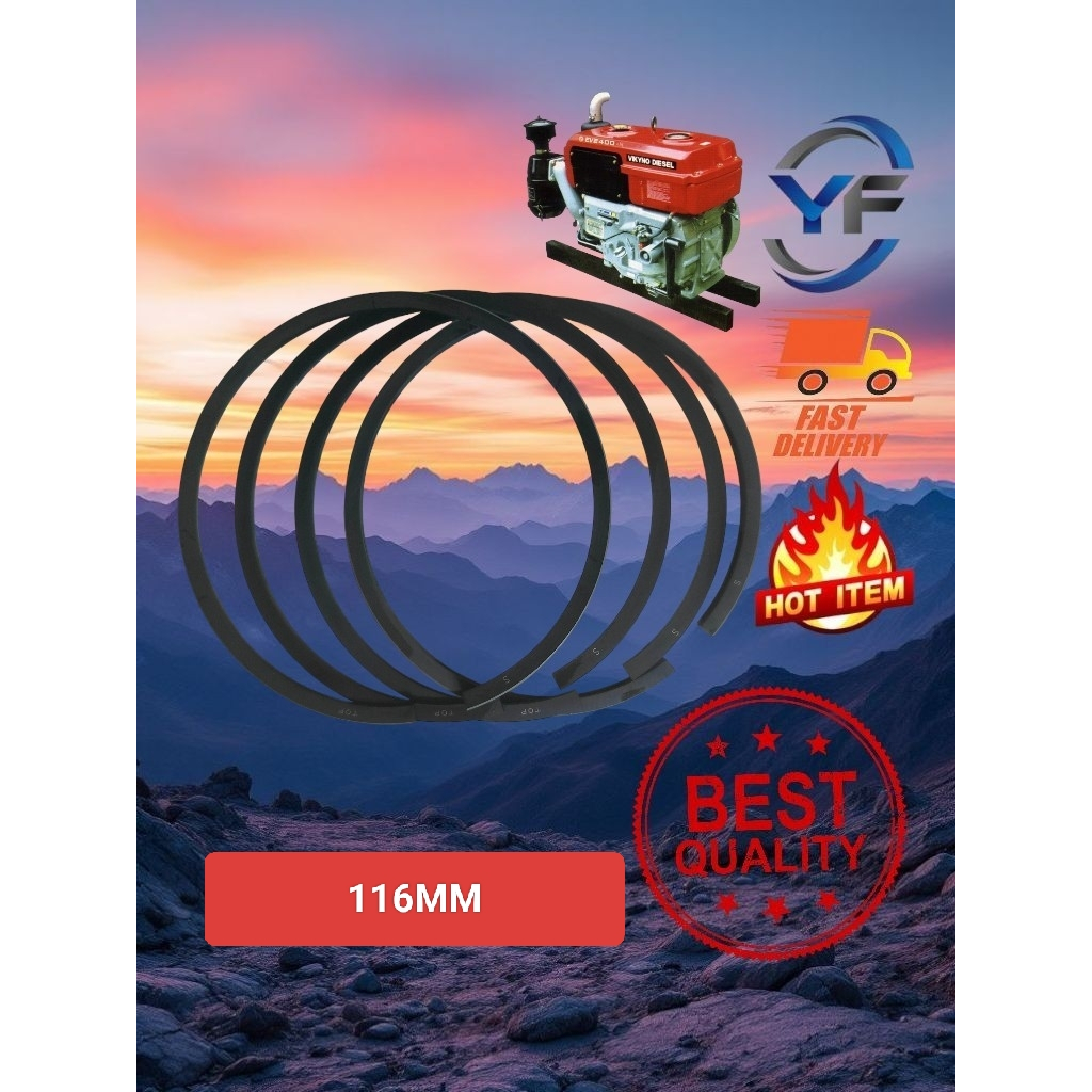 KUBOTA VIKYNO ER2200 EV2400 RING SET 116MM (คุณภาพเกิน)