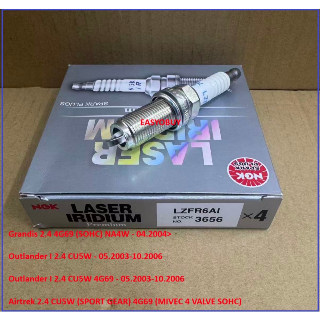 NGK LASER IRIDIUM LZFR6AI Mitsubishi Grandis Outlander Airtrek SPARK PLUG 3656 หัวเทียนเลเซอร์อิริเด