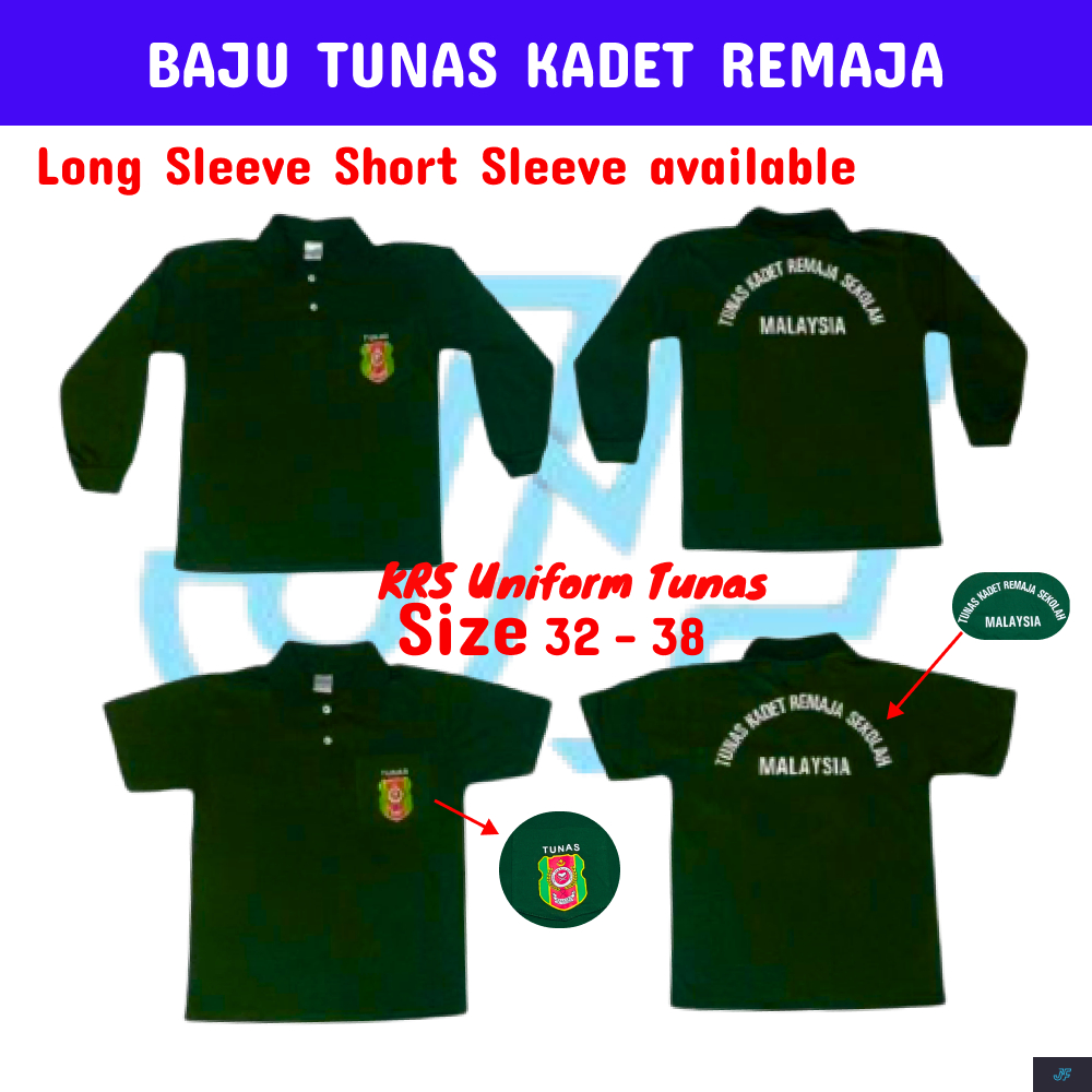 Baju Tunas Kade Remaja Sekolah ( KRS ) UNIFORM SEKOLAH / SCHOOL UNIFORM UNISEX SIZE : 32-34 (B807&B8