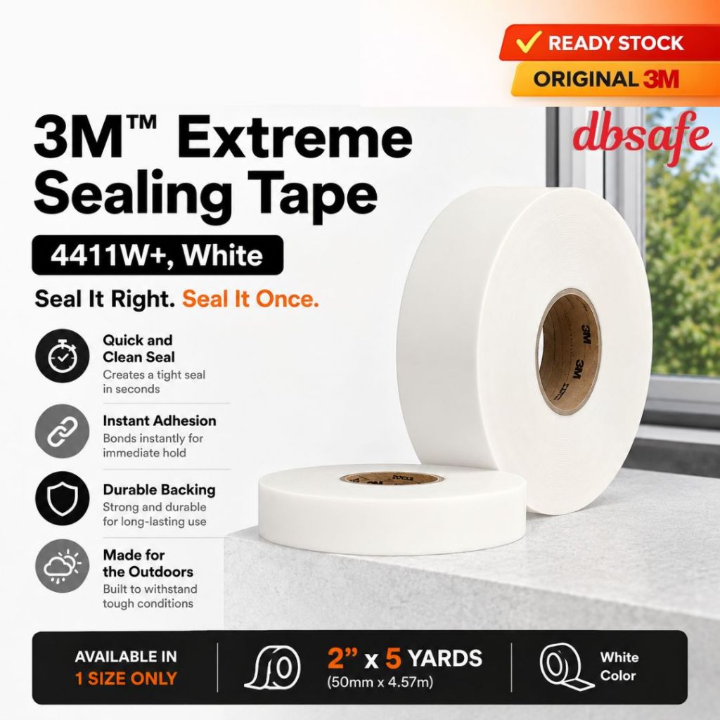 3M Extreme Sealing Tape 4411W+, 411G+ , 411B+, (2 in x 5 yd)