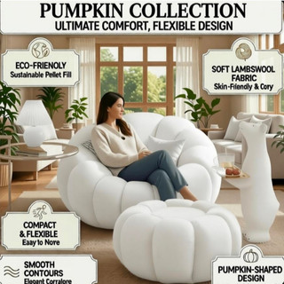 Lazy sofa Couch Lounge Mute Chair Armchair Small Pumpkin chair Living Room Bedroom Bean Bag Cover With Filling懒人沙发