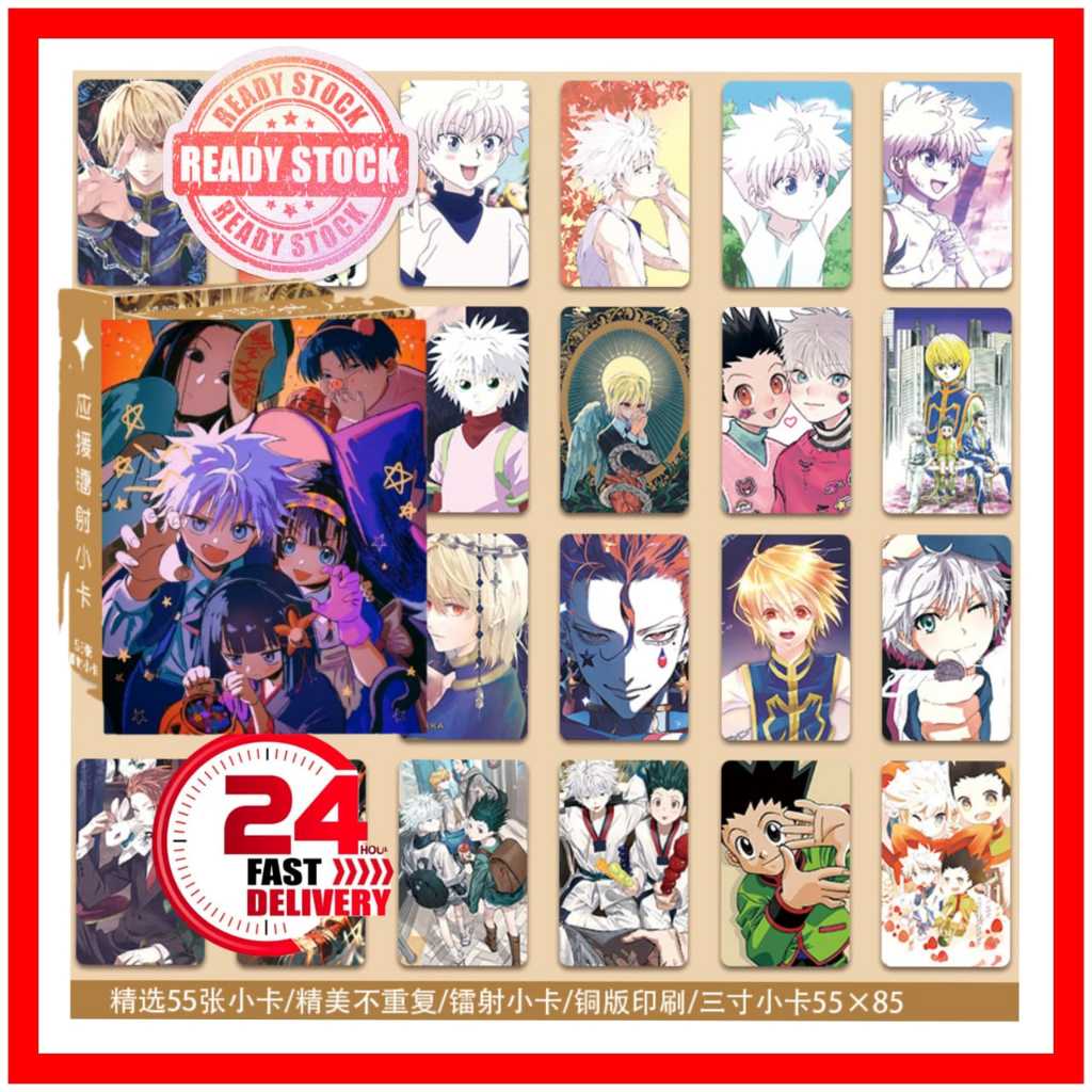 55 ชิ้น/เซ็ต Hunter x Hunter อะนิเมะ Lomo Card คอลเลกชันการ์ดเลเซอร์