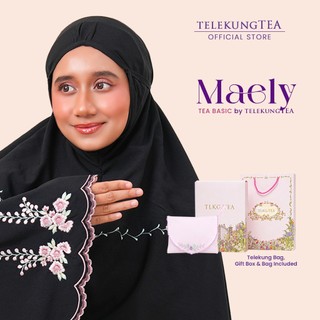 MAELY | Tea Basic by Telekung Tea | Telekung Sulam Cotton + Bag + Gift Box | Travel Friendly
