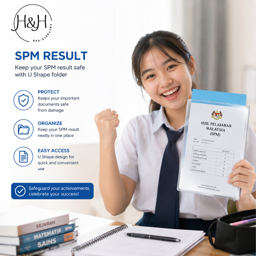 โฟลเดอร์ใสรูปตัว U A4 ที่วางเอกสารโปร่งใส Fail Plastik A4 SPM ไฟล์ผล Office & Student Organizer