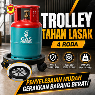 EASY FIT Plastic Round Roller Gas Cylinder Stand (34cm)