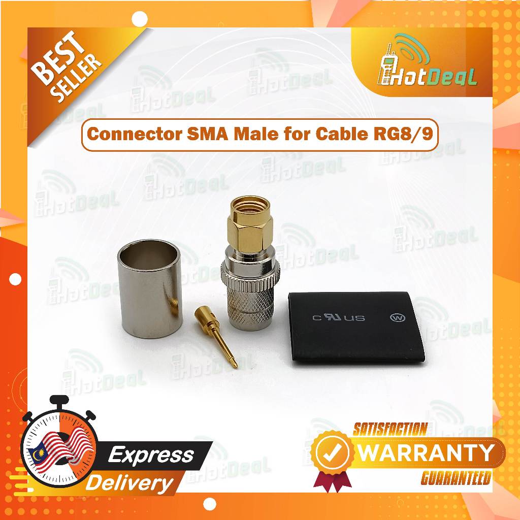 ขั้วต่อ SMA Male สําหรับสายเคเบิล RG8/9