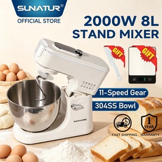 SUNATUR Stand Mixer Household Automatic Multifunctional Mixer Kitchen Food Baking Blender (2000W/8L) SR-3008