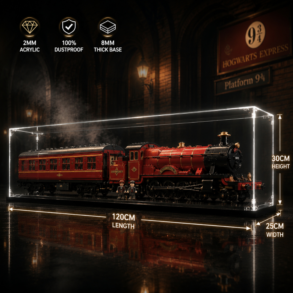 อะคริลิคสําหรับ Lego 76405 Hogwarts Express ขนาดที่กําหนดเองกล่องผู้ถือผู้ถือผู้ถือ