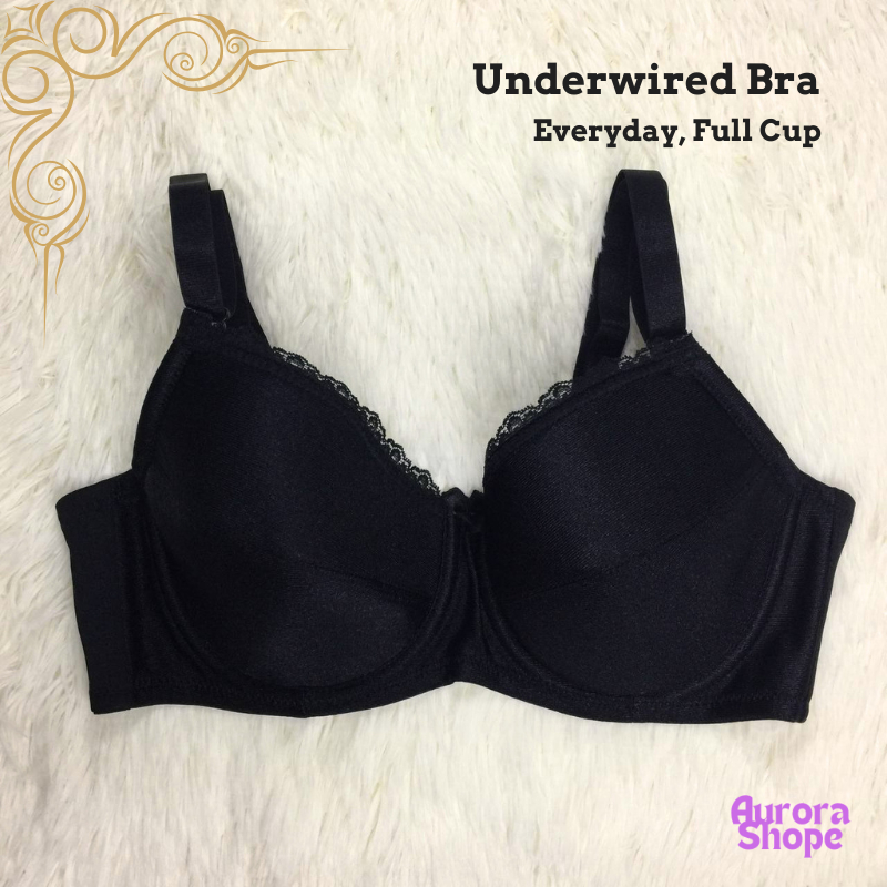 Eva Underwired สบาย Bra Full Cup Berdawai 34B-40C สีดํา