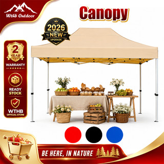 WTHB Night Market Canopy Ramadan Bazaar Portable Canopy Outdoor Full Set Stall Car Heavy Duty Khemah Rangka Besi Kanopi