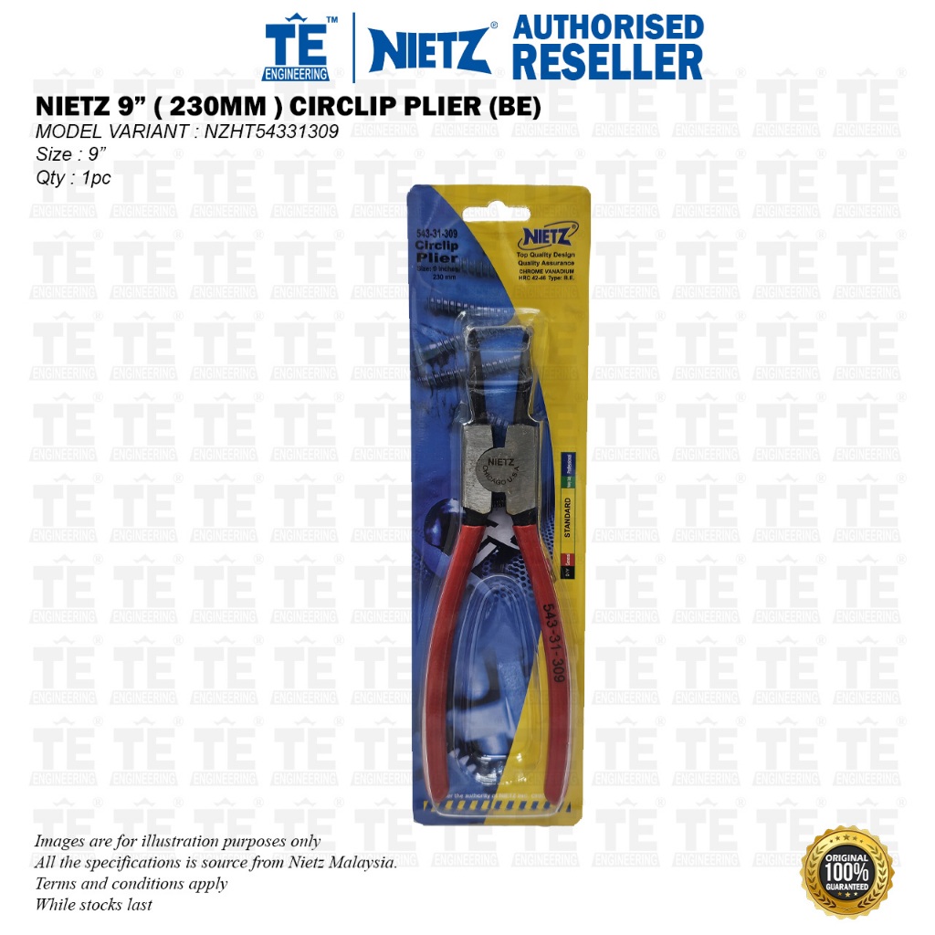 NIETZ 9 ( 230mm ) คีมแหวนล็อคสลัก ( BE ) NZHT54331309