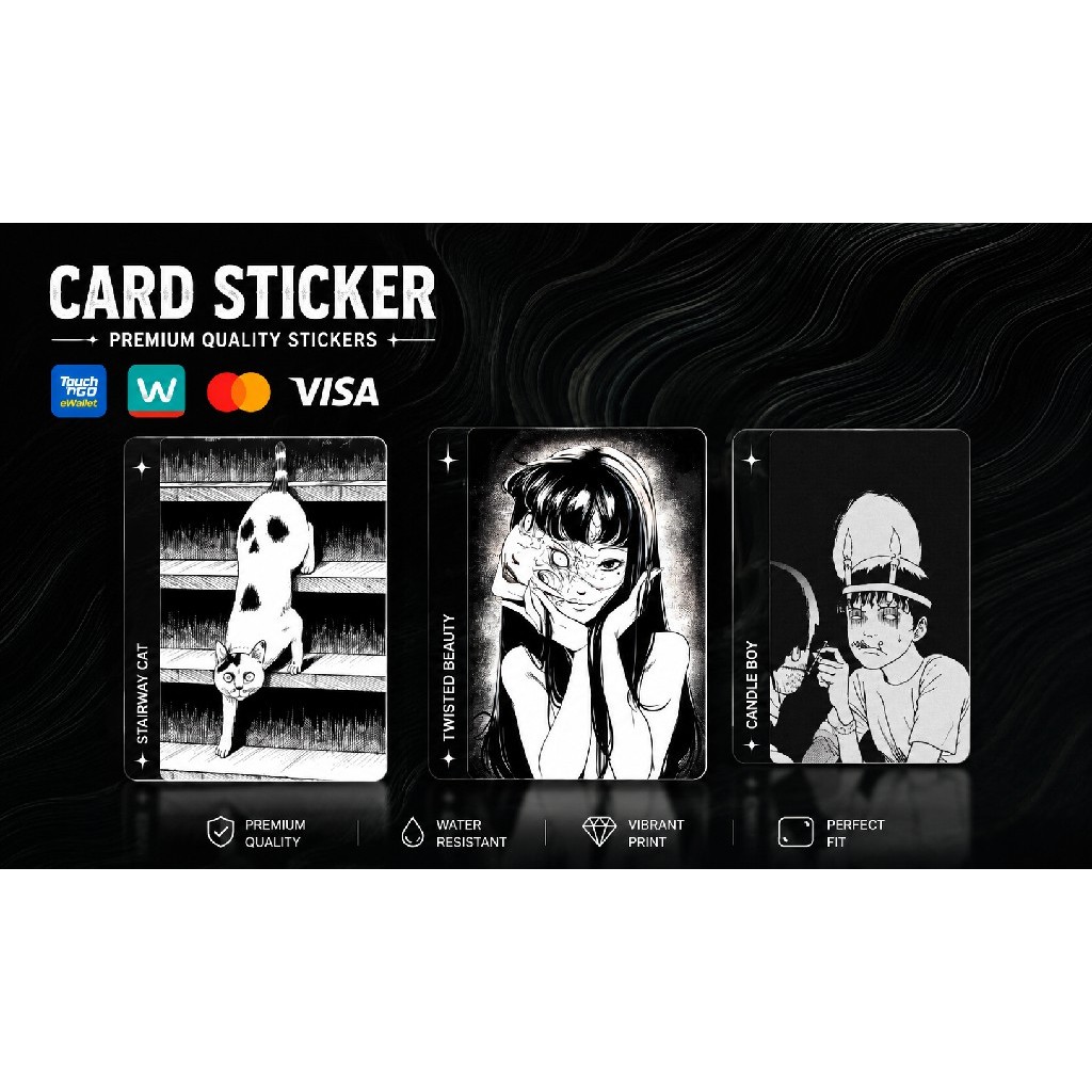 (Junji Ito)Touch N Go Sticker card ATM, Bank Debit Credit Card & Touch N Go Sticker Cover Card