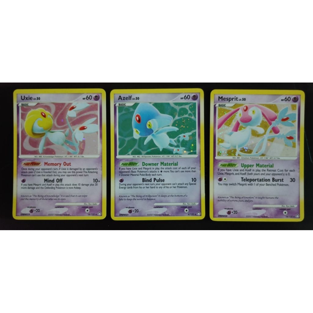Uxie - 18/123, Azelf - 4/123, Mesprit - 14/123 - Holo (Diamond & Pearl: ลึกลับ Treasures Singles) [N