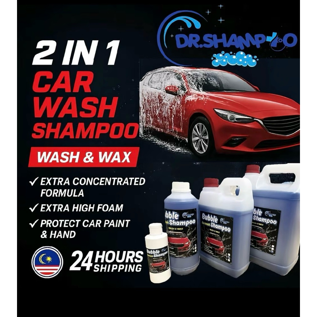 Dr Shampoo Bubble Car Wash Shampoo & Wax Extra Concentrate Formula (2 Litter/5 Litter)