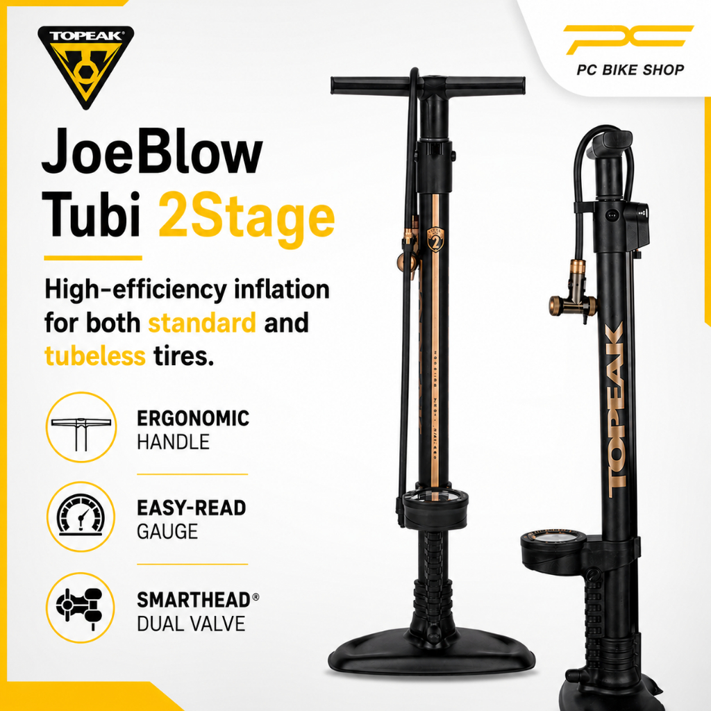 TOPEAK JOEBLOW TUBI 2STAGE TUBELESS ปั๊มและมาตรฐานซีลยาง Tyre Floor Pump จักรยาน Basikal Pam 单轮车气 Ta