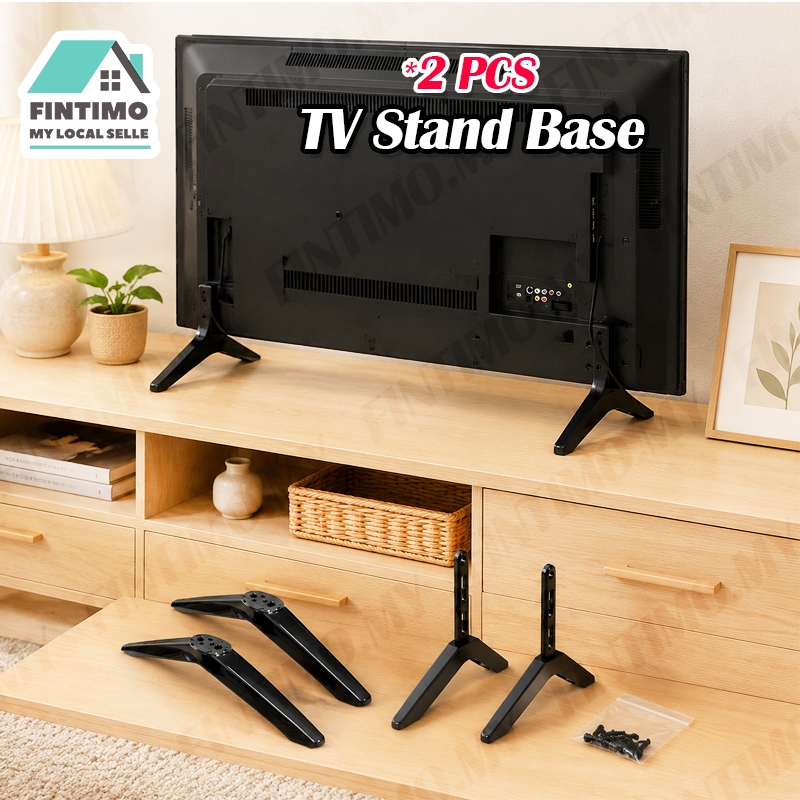 MY2PCS Universal TV ขาตั้งฐานขา 32-50 นิ้วโต๊ะฟุต Bracket Kaki PESTAL TV Pendirian สําหรับ TCL Roku