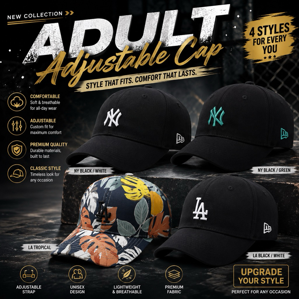 ️Unisex Caps NY หมวกแก๊ปคู่รัก แฟชั่น Topi Raya NY Hip hop Hat Mens Womens Couple hat lelaki plain