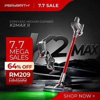 PerySmith K2 Max II No. 1 Cordless Vacuum Cleaner Xtreme Series (Mop | Bed Brush | Wet & Dry | Vacum Cleaner | Kaden)