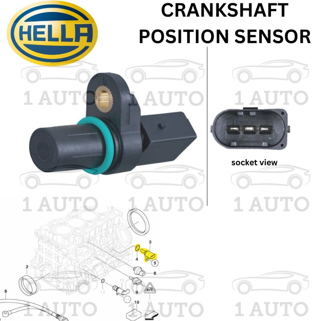 HELLA GERMANY CRANKSHAFT SENSOR BMW N42 N45 N46 ENGINE E87 E90 E46 E84 E85