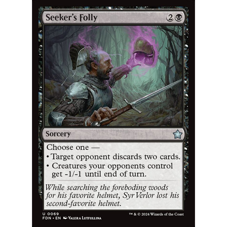 MTG: (FDN) U 069 - รองพื้นการ์ดเดี่ยว Folly ของ Seekers Folly