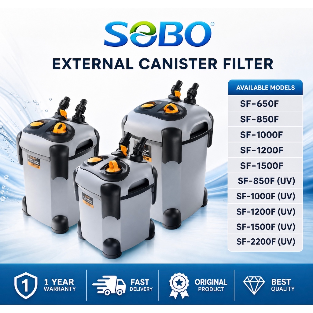 SOBO External Canister Filter / UV พร้อมปั๊มตู้ปลา SF-650~SF-2200F (UV) สําหรับน้ําเกลือและน้ําจืด