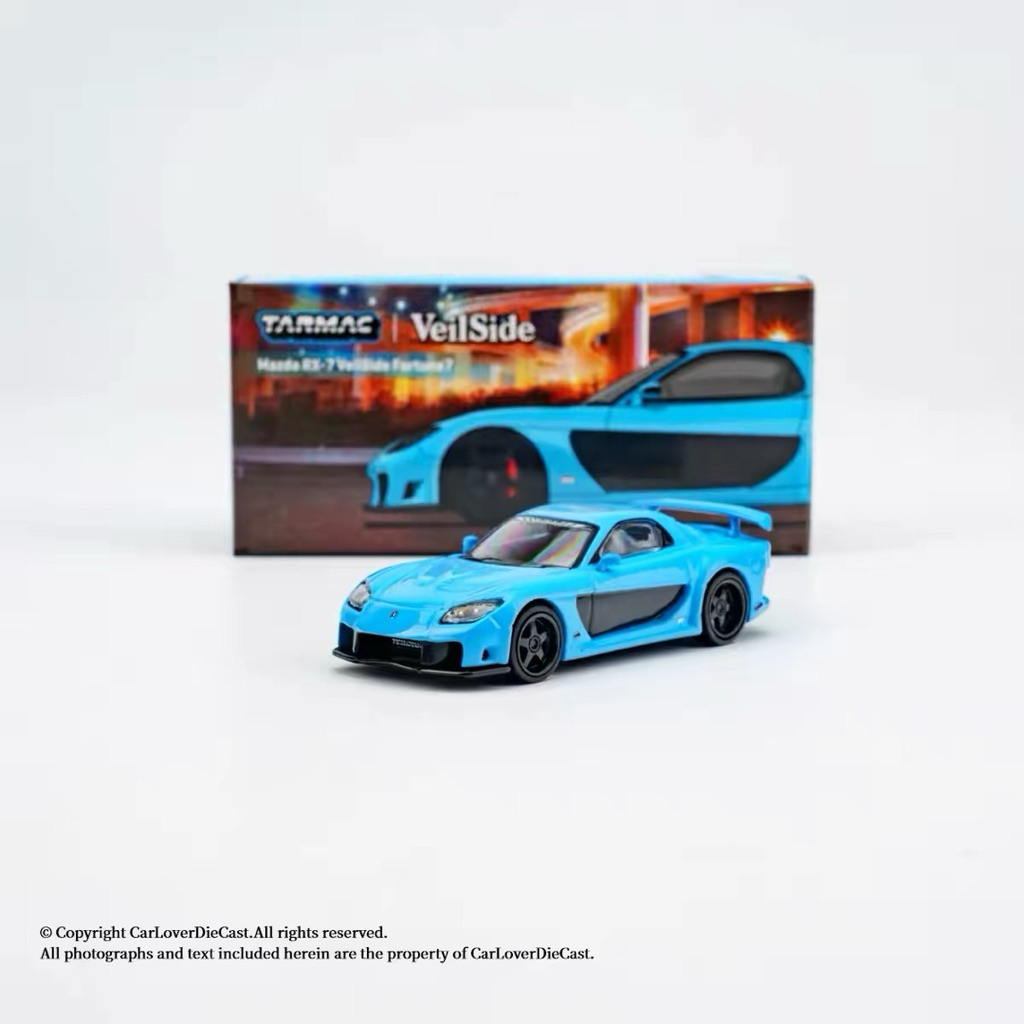 Tarmac Works Mazda RX-7 Veilside Fortune 7 Blue (Diecast 1/64)