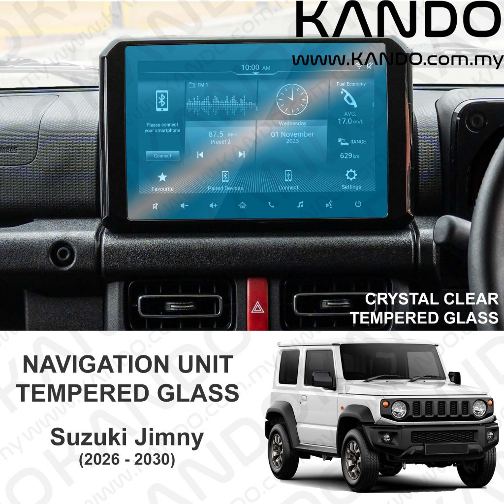 ฟิล์มกระจกนิรภัย Suzuki Jimny ตัวป้องกันหน้าจอ Suzuki Jimny Head Unit Suzuki Jimny กระจกหน้าจอ GPS