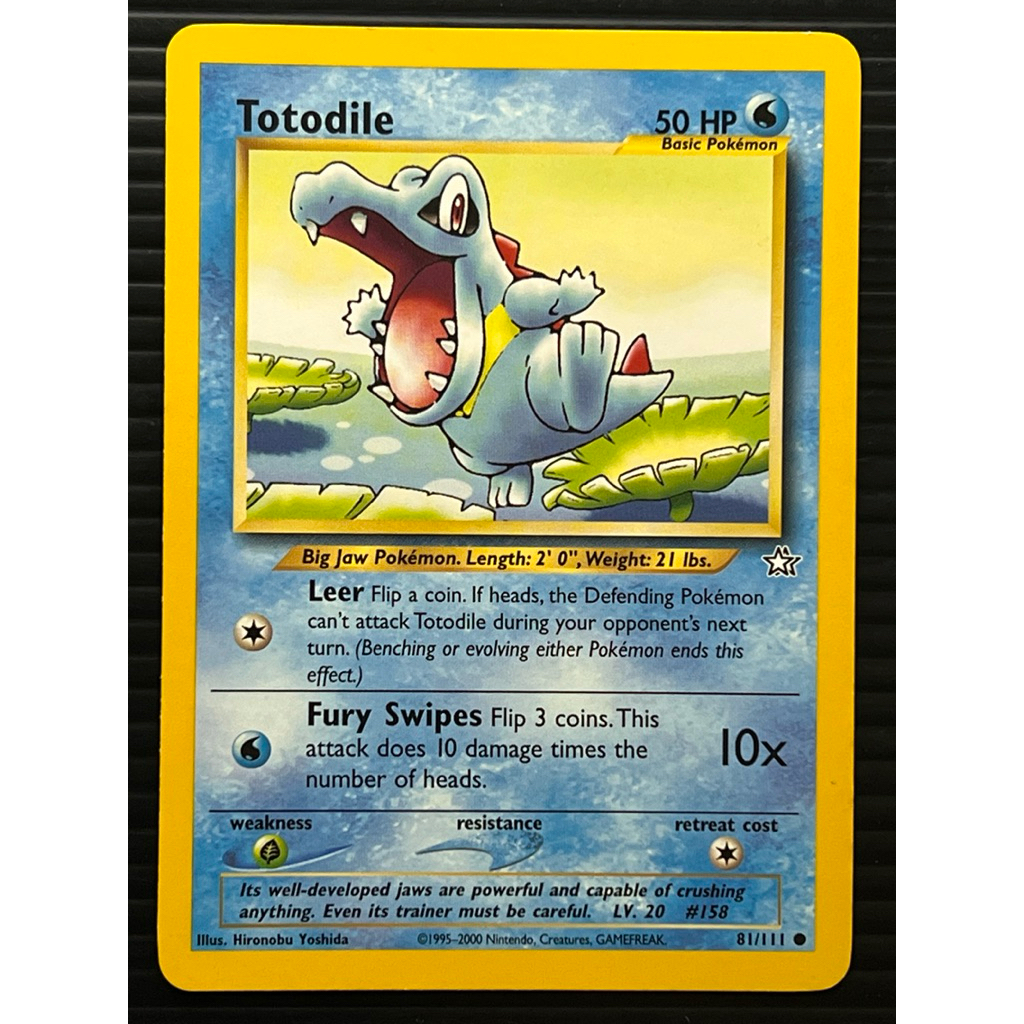 Totodilee 81/51 Neo Genesis LP การ์ดโปเกมอนภาษาอังกฤษ