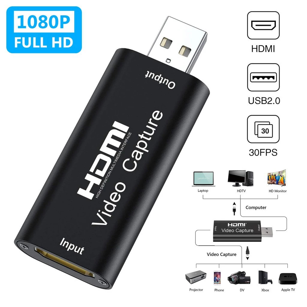 Hdmi Video Capture Full HD 1080p HDMI เป็น USB Video Capture