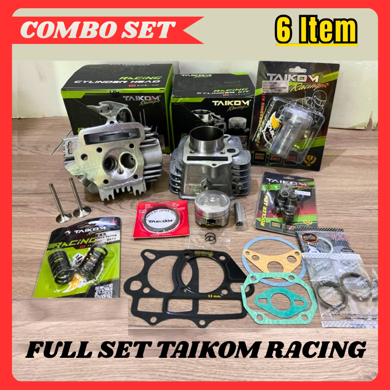 Ex5 Dream/Wave100 Block Racing 53mm/56mm TAIKOM Combo Set (Head Racing/Valve Spring/Camshaft S4/Rock