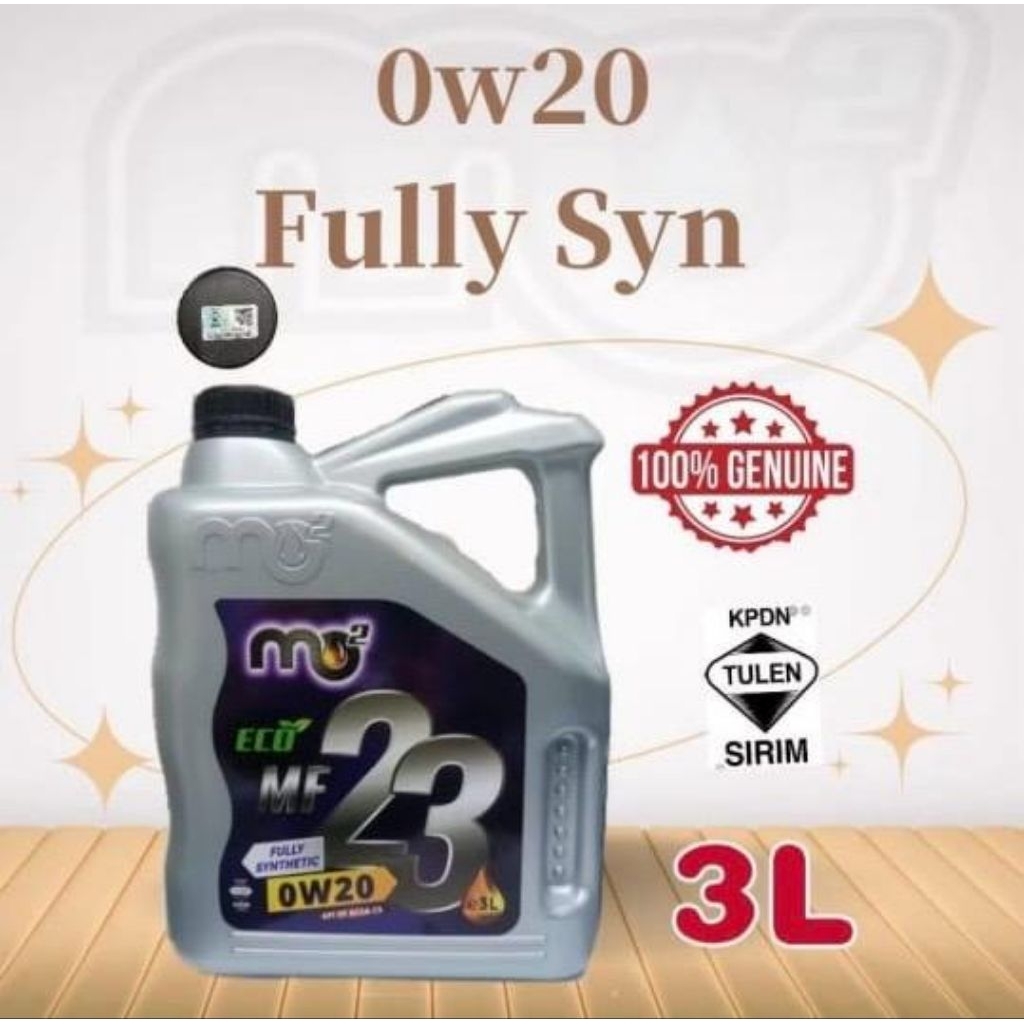 MO2 MF23 SAE OW20 FULLY SYNTHETIC น้ํามันเครื่องรถยนต์ (3 ลิตร)