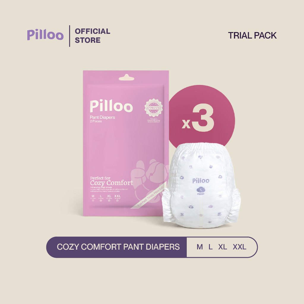 Pillo Cozy Comfort Baby Trial Pack ผ้าอ้อมแบบกางเกง (6 ชิ้น)