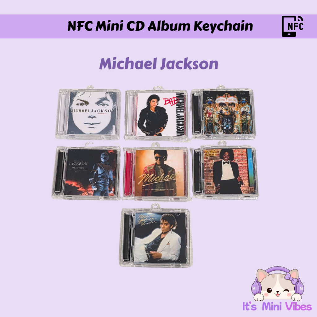 Michael Jackson Mini Album พวงกุญแจ NFC | พวงกุญแจเพลงรูป | แตะเล่นเพลง