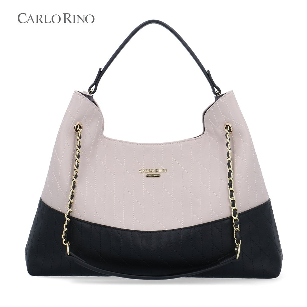 Carlo Rino Harper Duotone Top Handle Bag - Taupe