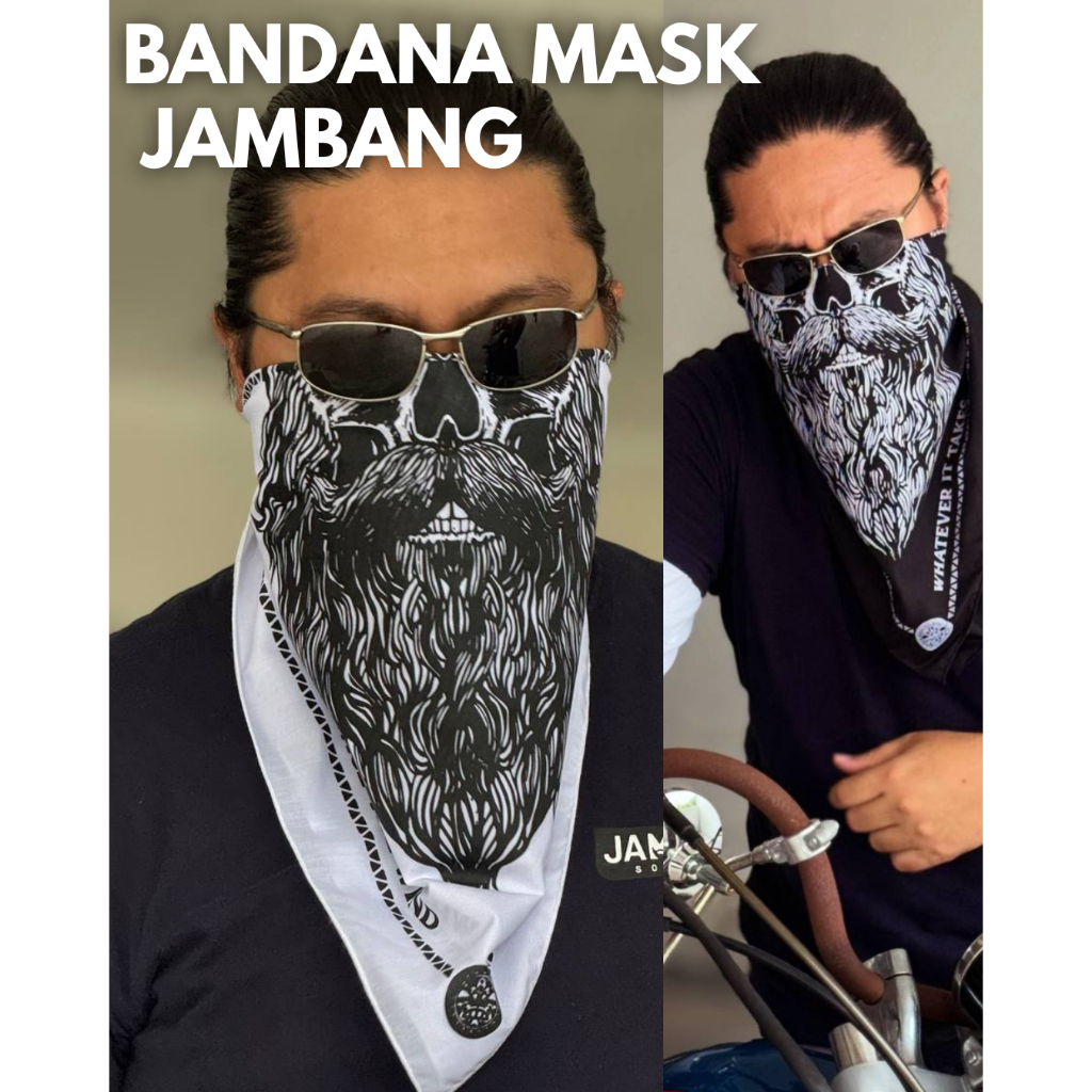 Bandan Mask Jambang สําหรับ Rider / Biker / Protect Beard หรือ Face