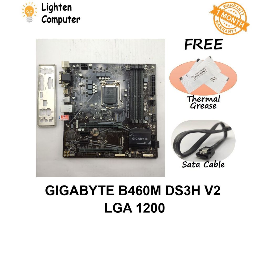 เมนบอร์ด GIGABYTE B460M DS3H | บี460 | แอลจีเอ 1200 | Intel 10th Gen | MATX ไมโครเอทีเอ็กซ์