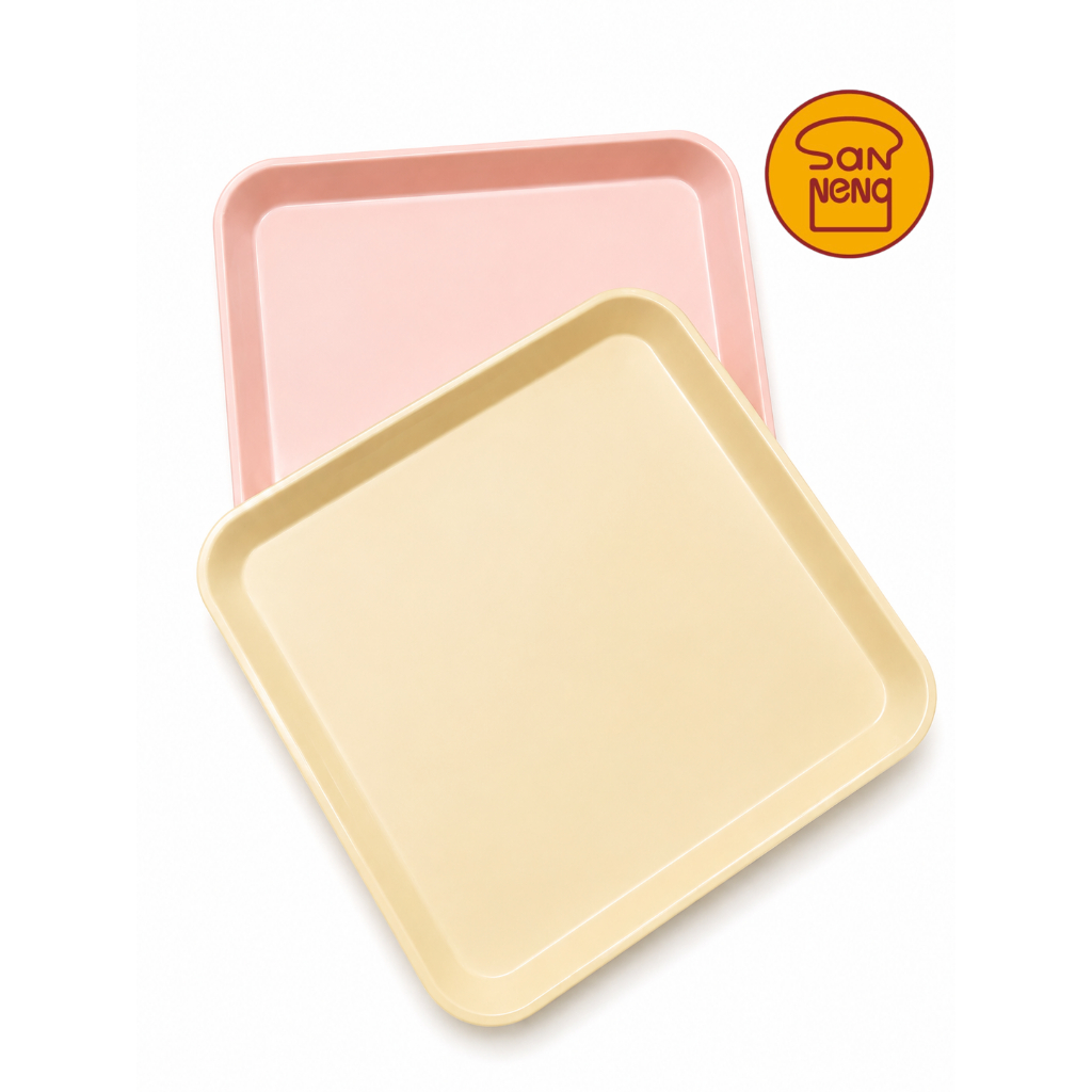 SANENG ไต้หวัน ABS ถาด SN4335 SN4336 33x33x2.5CM ถาดเสิร์ฟสี่เหลี่ยมร้านอาหาร Cafe โรงแรม