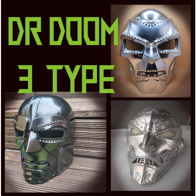 หน้ากาก Dr Doom พิมพ์ลาย 3d สําหรับปาร์ตี้และคอสเพลย์