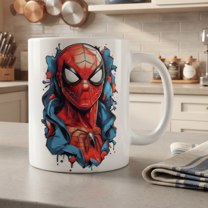 Spider-Man Custom Mug 11oz Superhero Ceramic Coffee Cup ส่วนบุคคลสําหรับแฟนๆ