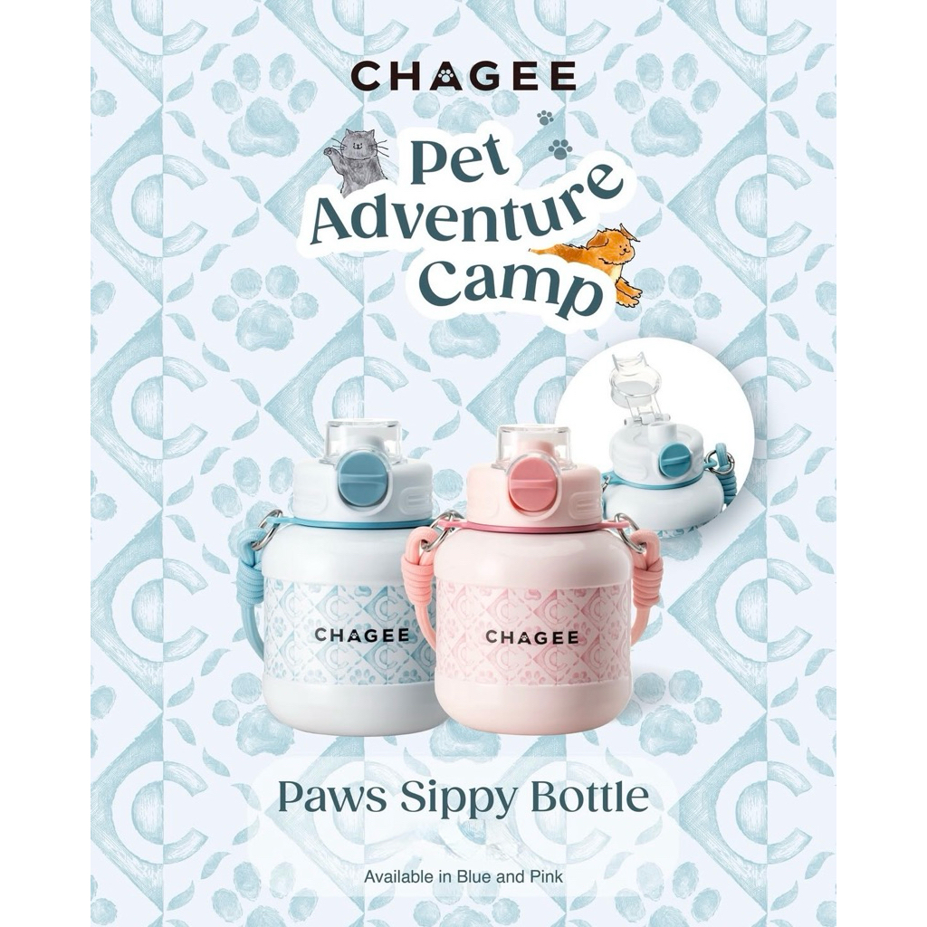 CHAGEE Paws Sippy Bottle Straw Pet Thermos Cup Water meow Overlord Tea Princess {Cute Pet Dudu Therm