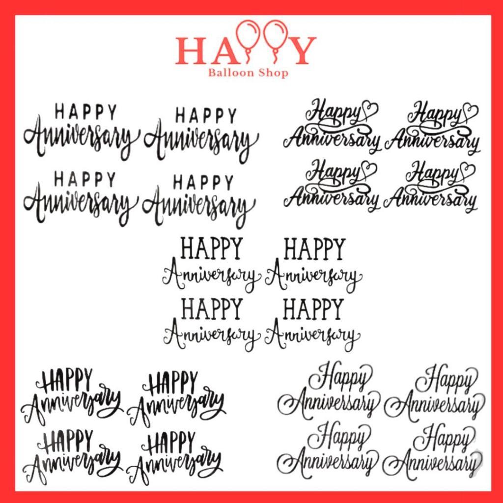 สติ๊กเกอร์ Happy Anniversary Fof Foil Balloon 10inch ( 25cm ) / BoBo Balloon 10inch ( 25cm )