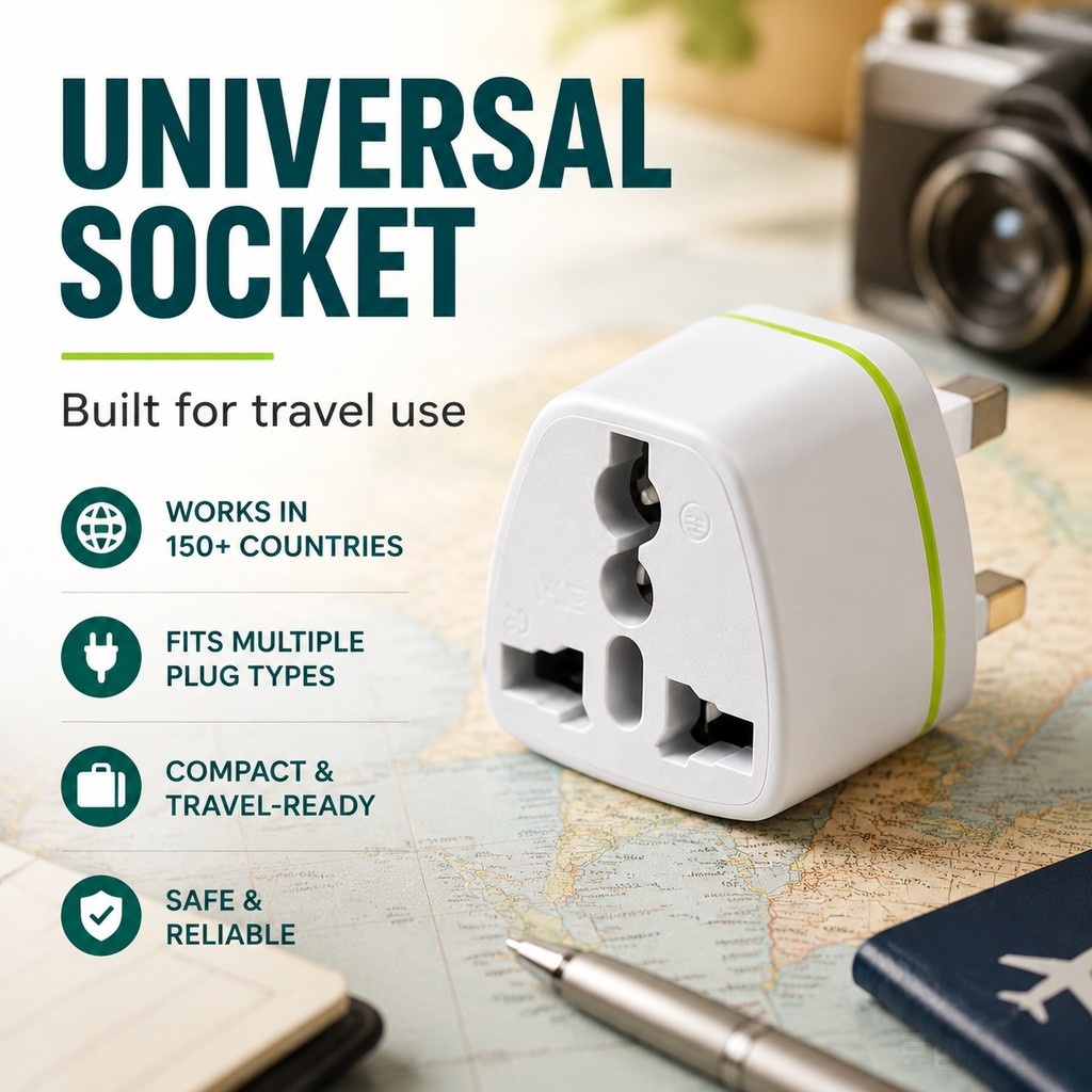 3-Pin Universal Adapter Plug Head UK Tourism Conversion Plug 3 Pin Socket UK Plug Adaptor