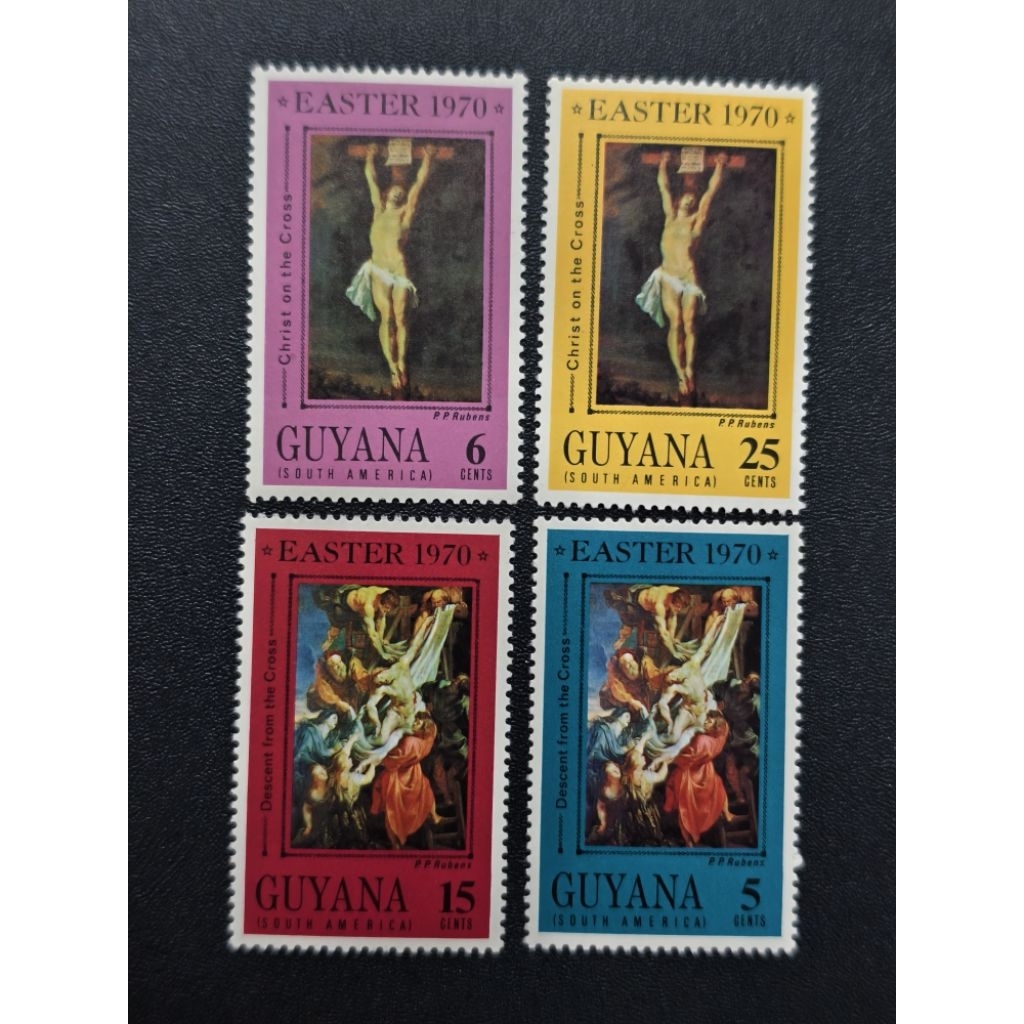 CE355 Guyana ปี 1970 Easter Stamps ครบชุด 4v MNH