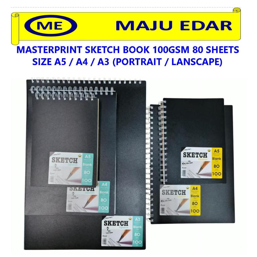 MASTERPRINT SKETCH BOOK 100GSM 80 แผ่น A5/A4/A3